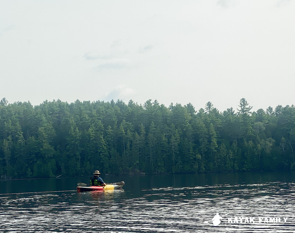Kayaker on Bon Echo Lake in Ontario