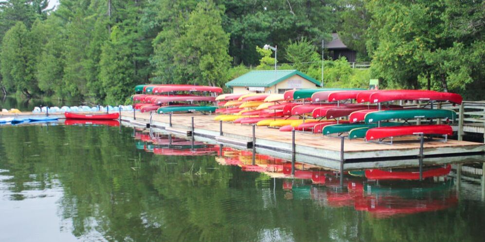 Canoes and kayaks for rent at Pinery Provincial Park. 